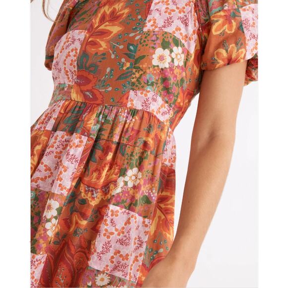 Banjanan Dragon Maxi Dress S/M Patchwork Floral Colorful 100% Cotton Boho India - Picture 2 of 14